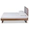 Baxton Studio Viviana Grey Upholstered and Walnut Wood Full Size Platform Bed 167-9410-9434 - alternate 2